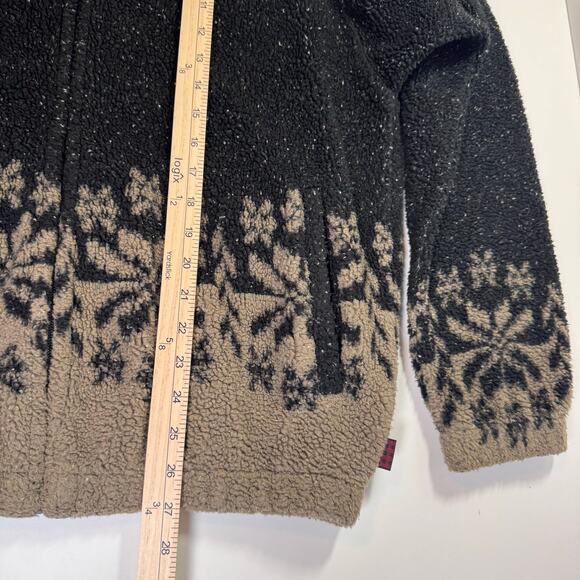 Vintage 90s Woolrich USA Snowflakes Sherpa Fleece Full Zip Jacket Winter Mens M - Picture 5 of 11